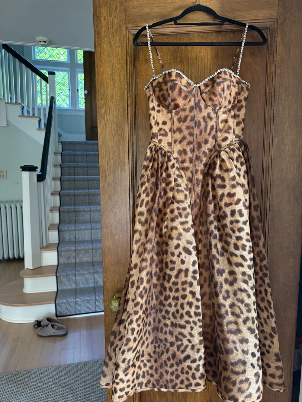 Zimmerman Animal Print Cheetah Silk Organza Bustier Gown Size 1